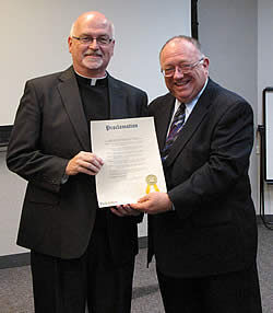 Rev. Terry Johnson and Mayor Ostenburg