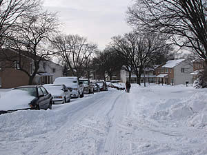 Ash Street after blizzard