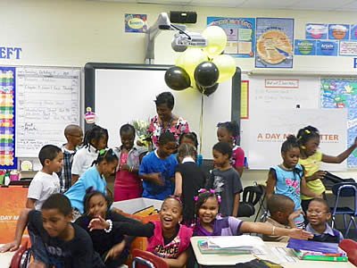 Keisha Houston and students