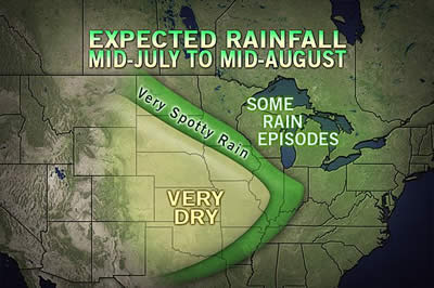 Expected mid-west temps through mid-august