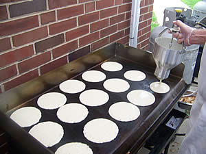 pancakes grilling