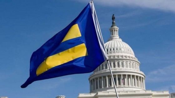 Human Rights Campaign flag in D.C. conversion therapy
