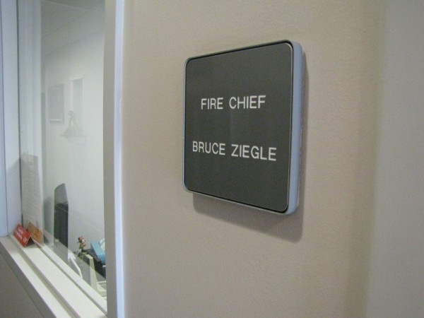 Park Forest Fire Chief Bruce Ziegle's office