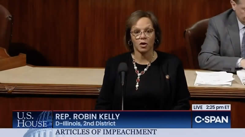 Congresswoman Robin Kelly speaks on the impeachment of President Donald Trump.