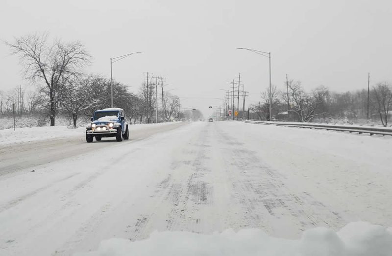 Western Avenue just north of 26th Street, winter storm warning issued