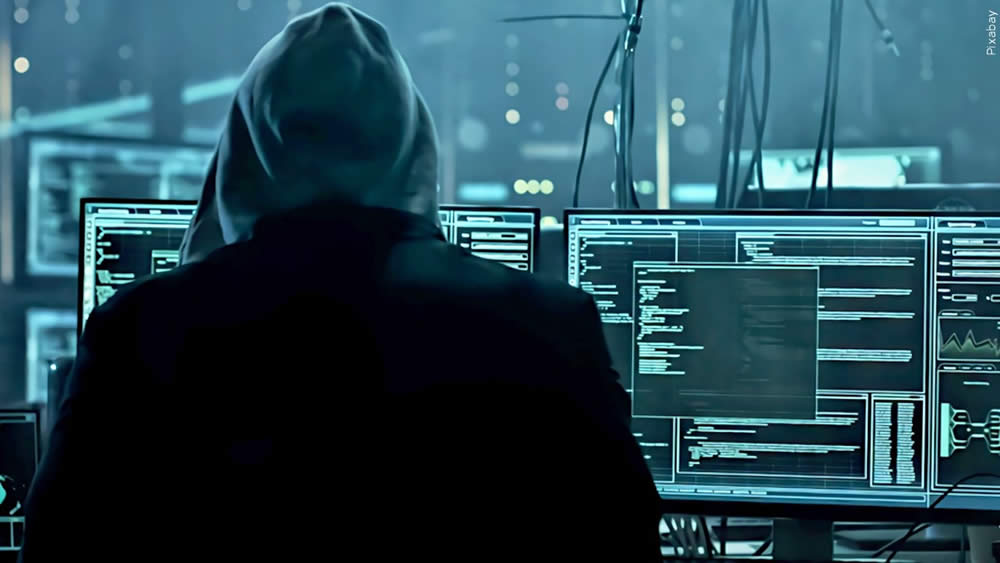 hacker at a computer station, internet, communications