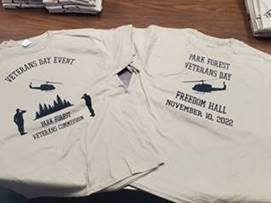Manager Tom Mick and Veterans Day t-shirts for sale