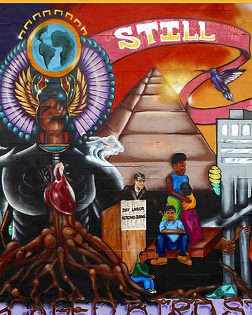 Black and Brown Unity Mural, 18th Street, Pilsen (2020), Racial Equity Week