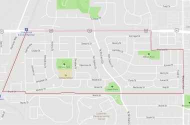 Lincolnood Neighborhood highlighted in red.