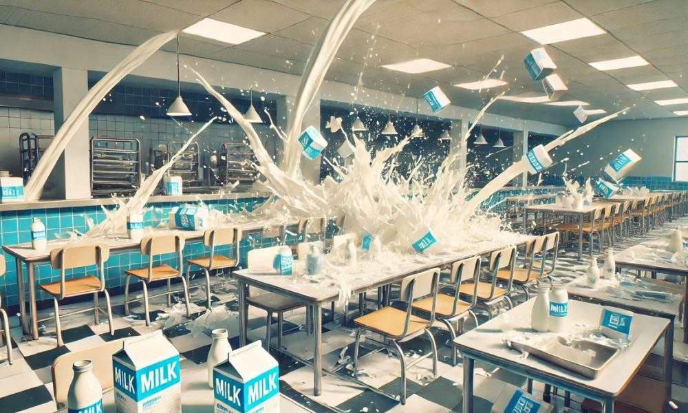 throwing milk, spoiled milk