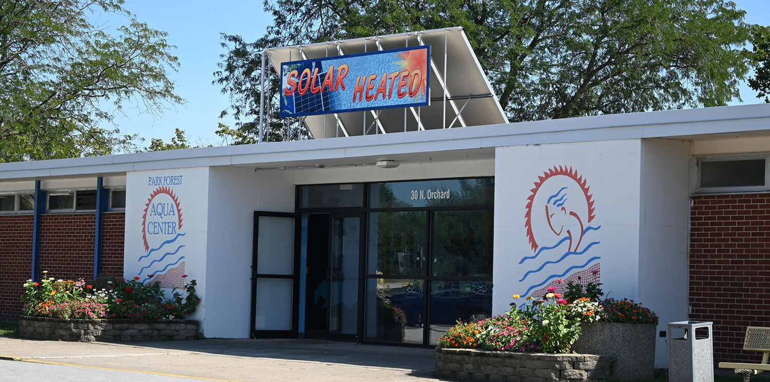 front of a municipal Aqua Center