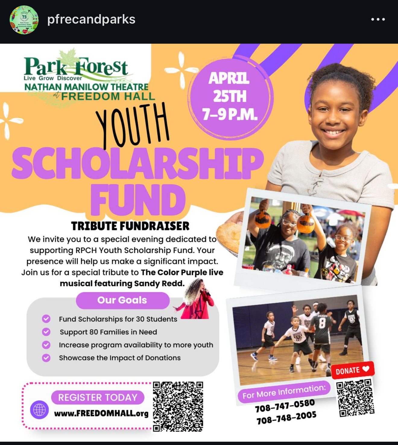 flyer with photos of kids at summer camp