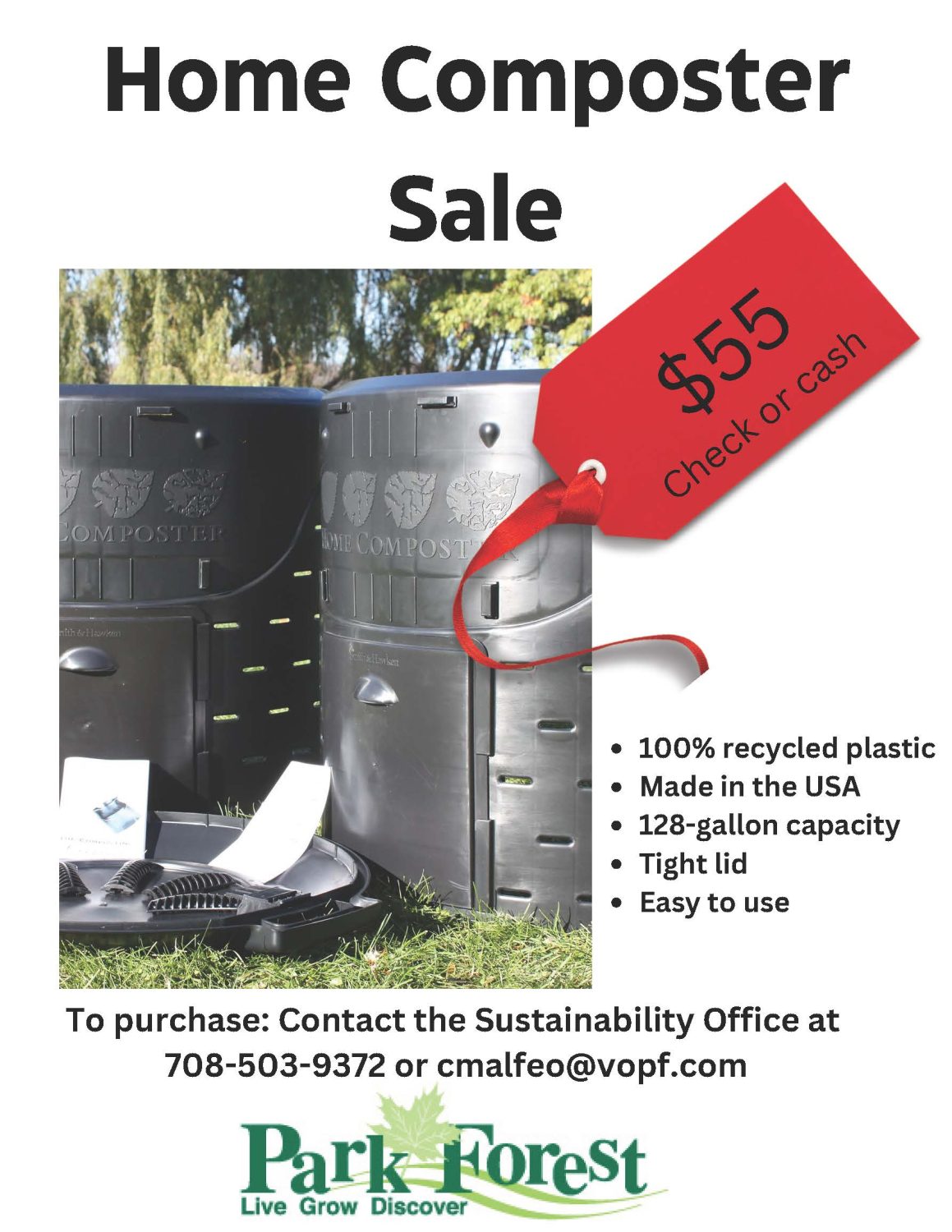photo of two composting bins sitting in the yard