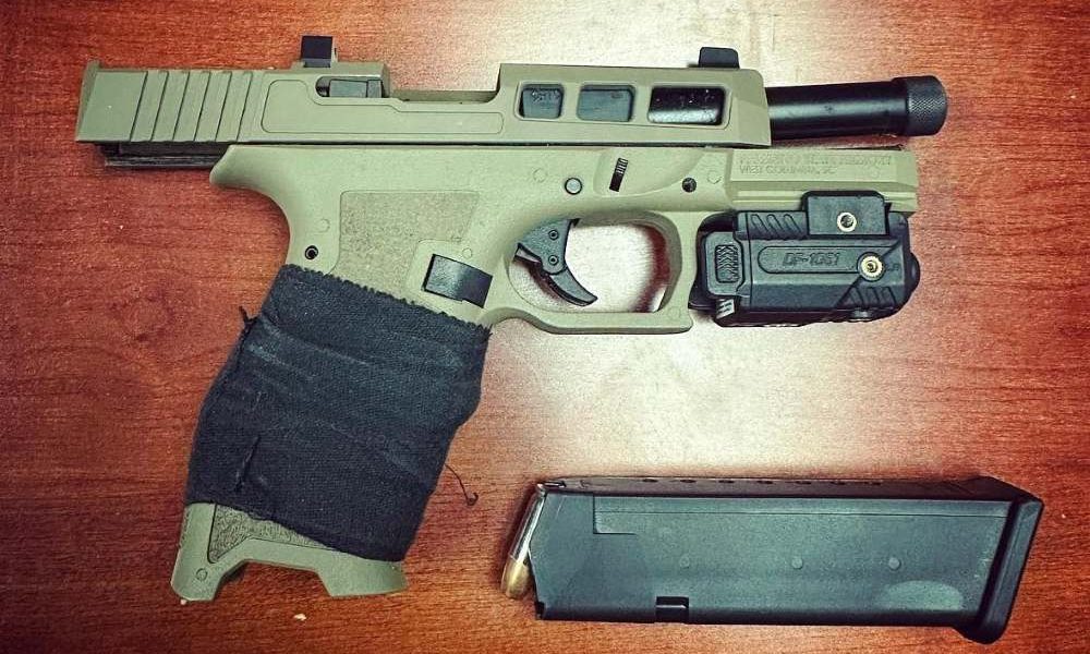 An illegal weapon, Palmetto State Armory Dagger Full Size semi-automatic 9mm handgun