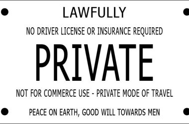sovereign citizen, private license plate