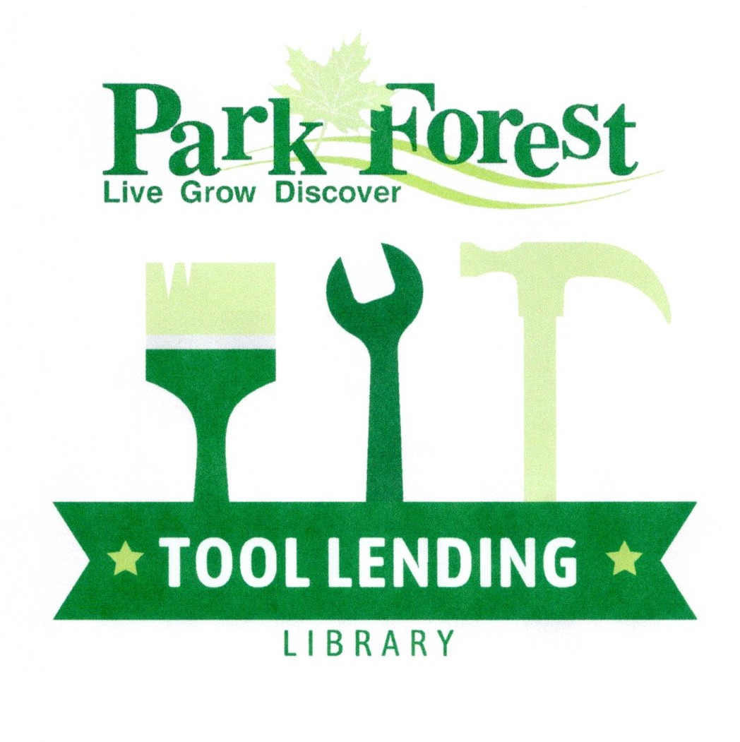 drawing of a paintbrush, wrench, and hammer under the village name