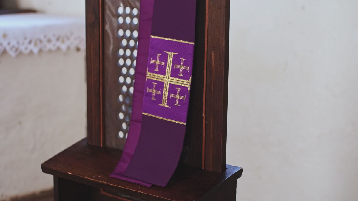 A purple priest stole