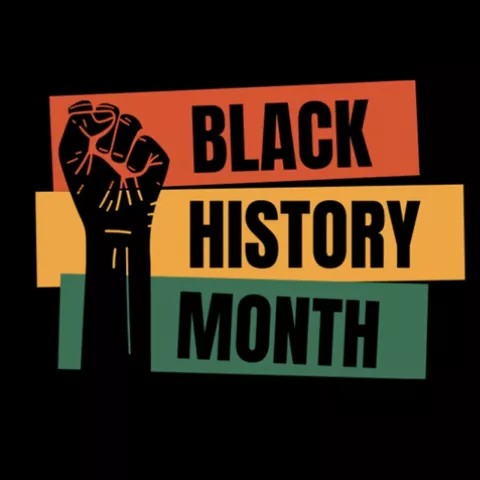 Black History Month poster with raised fist