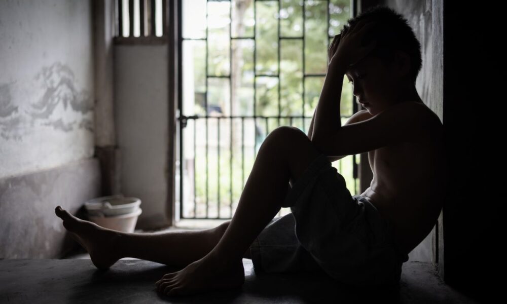 stop sexual exploitation of children, boy seated