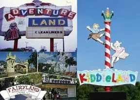 side by side pictures of amusement parks
