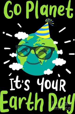 image of the earth wearing glasses and a party hat