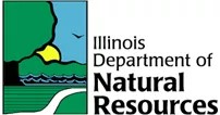 Illinois DNR logo drawing of a park scene