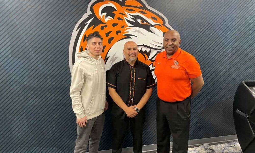 Assistant Coach Daniel Vieyra, Head Men's Soccer Coach Tony Gonzalez